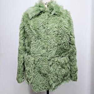 New Real Toscana Merino Lamb Fur Sheepskin Shearling Coat Jacket Mantis Green